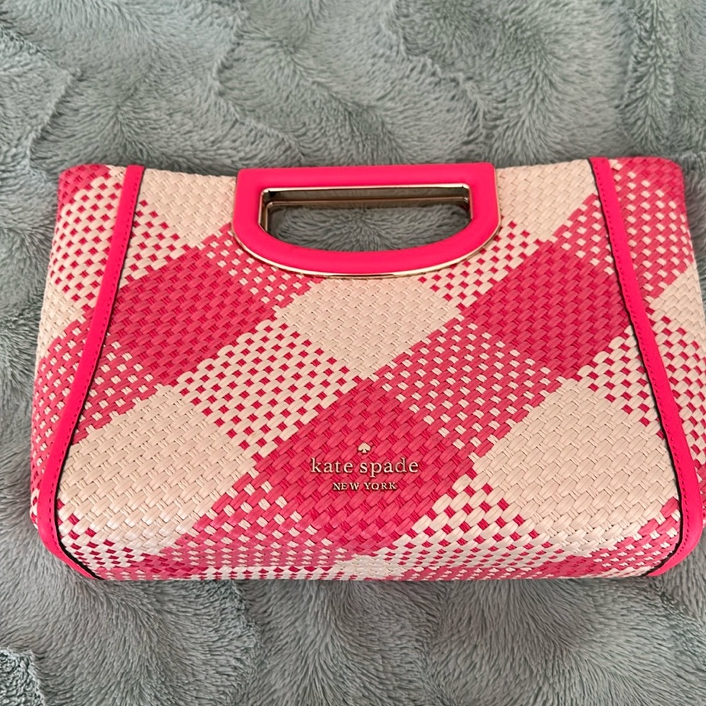 kate spade Stylish Pink Checkered Women's Bag
